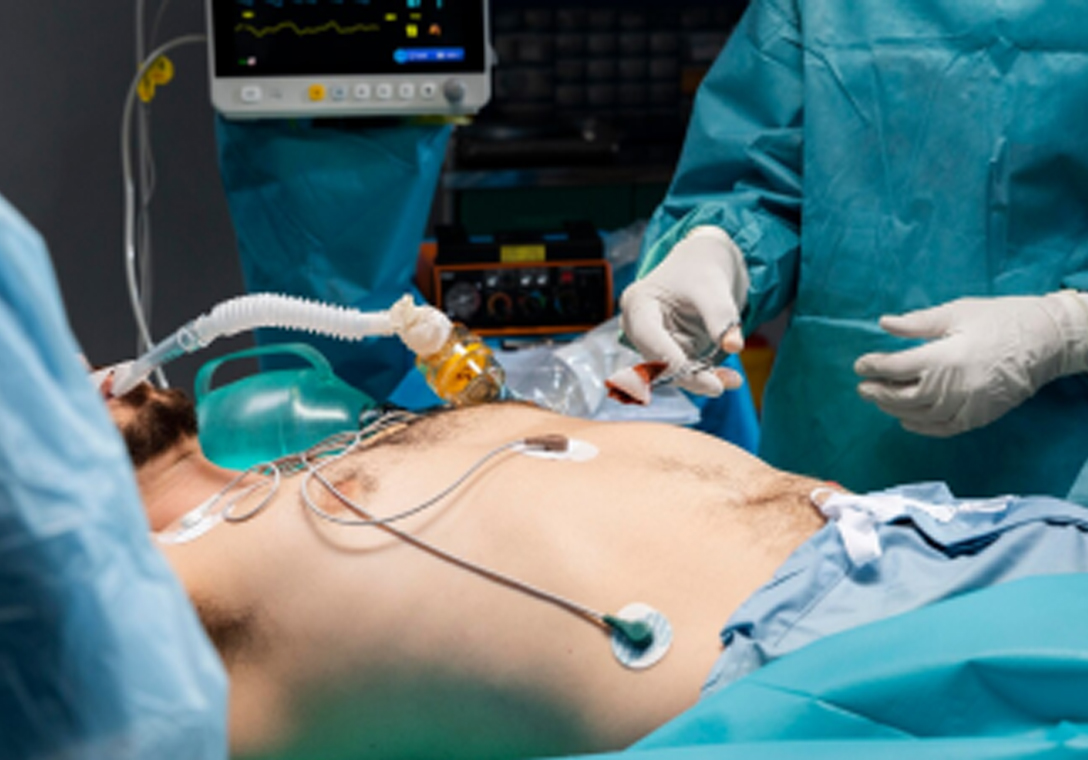 Abdominal laparoscopic surgery performed 